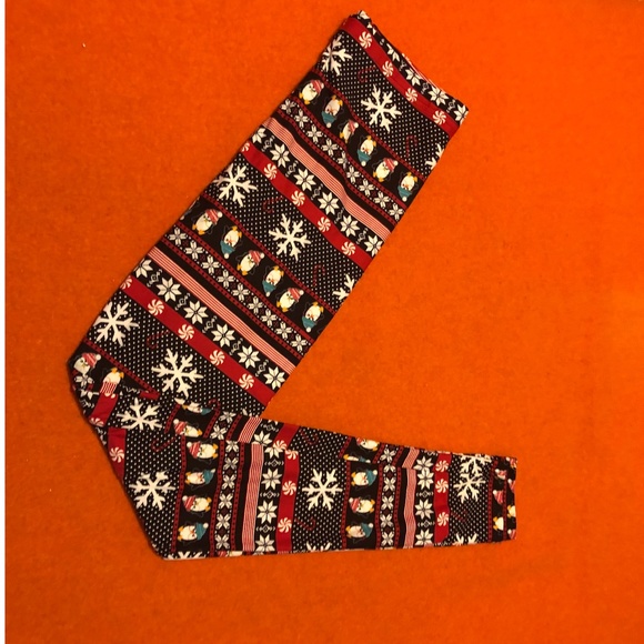 Festive winter holidays themed high rise stretch leggings NWT - Picture 5 of 5